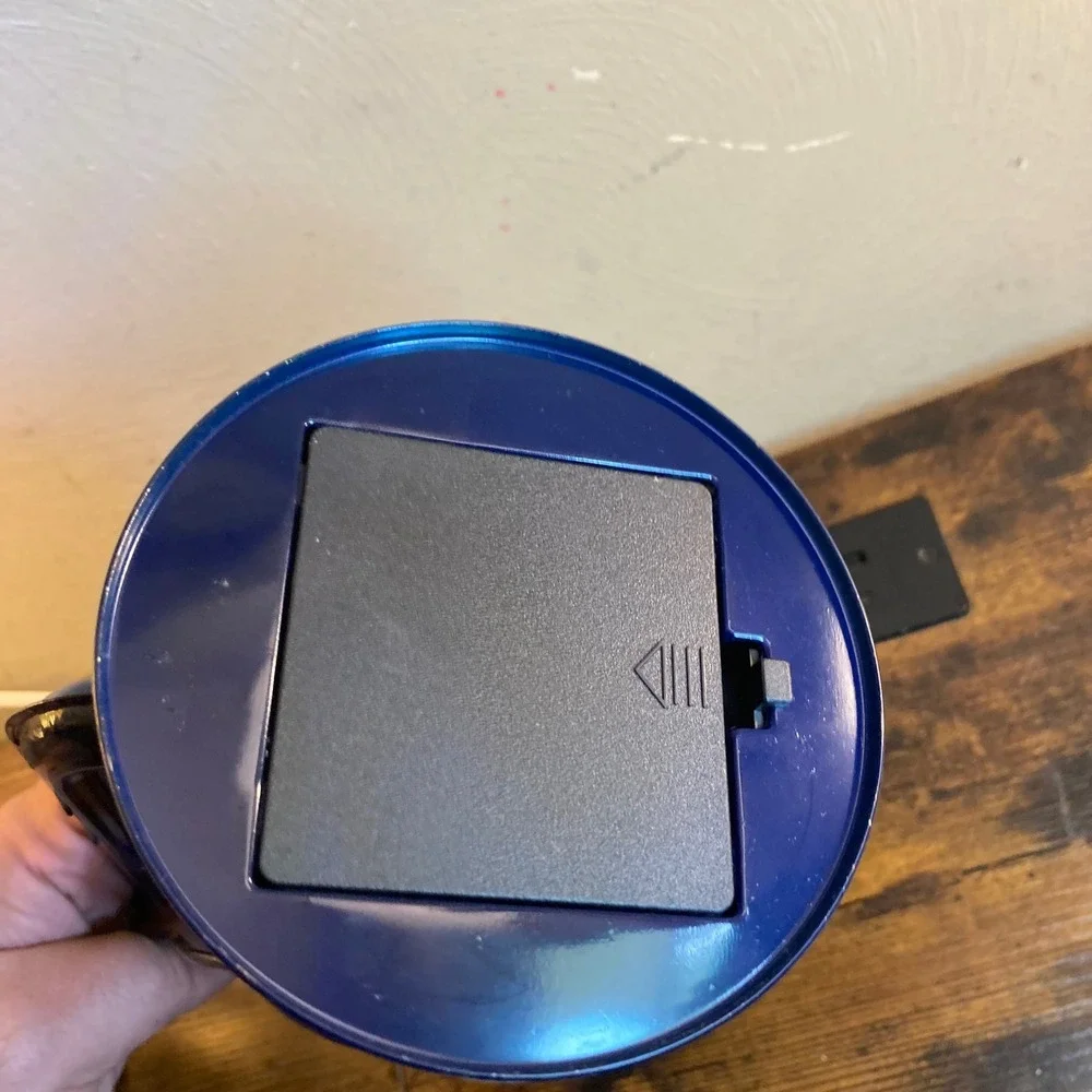 Vtg Blue Metal Hurricane Lantern Battery Powered 9